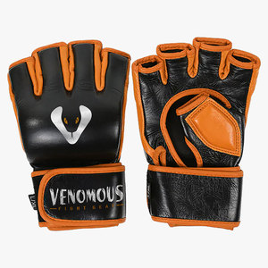 ถุงมือ MMA หนังสีส้มดำแบบมีพิษ ครึ่งนิ้ว พร้อมสายรัดข้อมือ สำหรับฝึกซ้อมศิลปะการต่อสู้ อุปกรณ์ซ้อมต่อสู้ สำหรับผู้ใหญ่ทุกเพศ ขนาด 14 - Product Image 1