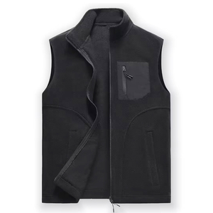 Chalecos casuales de invierno, gruesos y cálidos, de lana sherpa, color negro, a prueba de viento, transpirables, con cremallera, para senderismo al aire libre. - Product Image 1