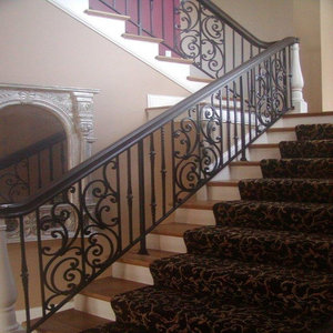 Rampe d'escalier en fer forgé charmante : esthétique luxueuse exceptionnelle et sécurité maximale pour les décors architecturaux modernes. - Product Image 2