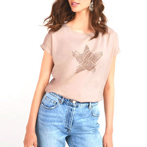 Wholesale Women's Loose Fit Custom Printed T-Shirts Plain Dyed 100% Cotton High Quality T-Shirts - Product Image 4