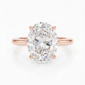 Bague de fiançailles en or rose plaqué diamant pour femme, diamant rond brillant cultivé en laboratoire, certifié IGI, style luxueux, bijoux de luxe - Product Image 1