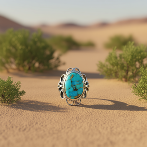 Blue Copper <b>Turquoise</b> Fashion <b>Ring</b> (5.0 Grams) - Product Image 3