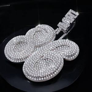 จี้รูปใบโคลเวอร์สี่แฉกแบบกำหนดเอง ชุบเงินแท้ 925 ประดับเพชรโมอิสซาไนต์ VVS ดีไซน์ทันสมัย รับรองคุณภาพ เครื่องประดับฮิปฮอปสำหรับทุกเพศ ขายส่ง - Product Image 2