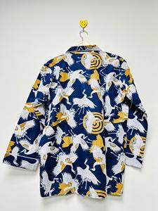 Conjunto de Pijama de Verano Ecológico con Estampado de Grullas para Mujer de Lujo |   Conjunto de Pijama de 3 Piezas de Algodón, Camisa con Botones y Pantalones Relajados a Juego - Product Image 6