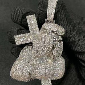 จี้รูปหัวคนสไตล์ฮิปฮอป CONCEPTION ประดับเพชรโมอิสซาไนต์ เงินแท้ 925 โครงสร้างแข็งแรงทนทาน - Product Image 3