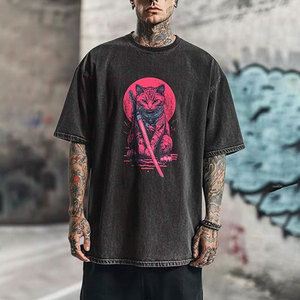 Camisetas Casuales con Estampado DTG DTF Black Lion, Camisetas con Estampado Gráfico Vintage Personalizadas para Hombre, Camisetas con Tu Propia Marca - Product Image 5