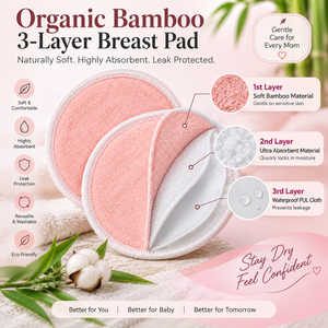 Almohadillas de Lactancia de Bambú |   Insertos Reutilizables y Lavables para Lactancia |   Almohadillas de Lactancia Suaves y Absorbentes |   Cuidado Materno a Prueba de Fugas - Product Image 6
