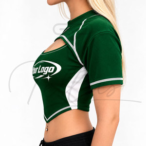 T-shirt court sportif pour femme, respirant et à séchage rapide, faible MOQ, service OEM personnalisé, prix de gros raisonnable - Meilleures ventes - Product Image 2