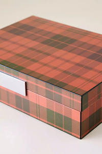 High End Lacquer <b>Box</b> Plaid Pattern Handcrafted <b>Storage</b> <b>Box</b> Luxury Home <b>Decor</b> Collection - Product Image 6