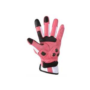 Guantes de Motocicleta de Cuero Rosa Ecológicos con Dedos Táctiles, Estilo Deportivo, Largos hasta la Muñeca, Sin Forro, para las Cuatro Estaciones - Product Image 2