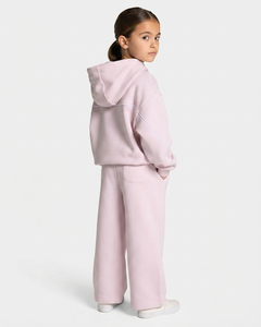 Ensemble de survêtement rose bébé personnalisé pour filles, avec sweat à capuche en molleton de coton doux et respirant et pantalon de survêtement à jambes larges, fabricant OEM - Product Image 5