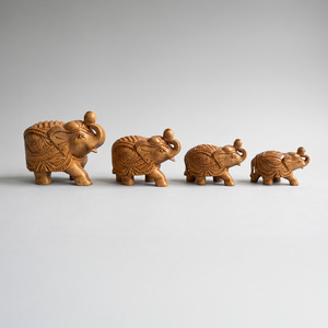 Juego de Figuras de Familia de Elefantes de Madera de Sheesham Natural, Estatuas de Animales de Madera Hechas a Mano para Decoración del Hogar, Sala de Estar, Oficina, Escritorio - Product Image 3