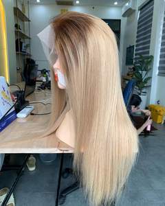 Vietnam Super Double Drawn Raw Extensions de cheveux humains Perruque frontale en dentelle complète pour femme noire avec style droit en os et dentelle HD - Product Image 3