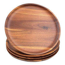 Assiette de table en bois d'acacia massif naturel, assiette de présentation en bois d'acacia, plateau de service artisanal pour une décoration de table élégante - Product Image 6