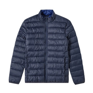 Vestes matelassées coupe-vent décontractées à col montant avec logo personnalisé pour hommes, manteau d'hiver rembourré à capuche avec fermeture éclair - Product Image 1
