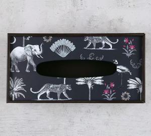 Caja de pañuelos rectangular hecha a mano con diseño floral impreso en tablero MDF elegante para decoración de mesa en el hogar, restaurantes y hoteles. - Product Image 4