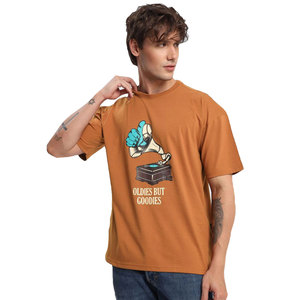 Camiseta de Moda Urbana Holgada para Hombre, Camiseta Informal Ligera para Uso Diario, Camiseta Holgada con Cuello Redondo para Hombre - Product Image 1