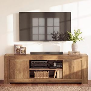 Mueble para TV Personalizado Yuanfu, Centro <span class=keywords><strong>de</strong></span> Entretenimiento Estilo Rústico con Gabinetes <span class=keywords><strong>de</strong></span> <span class=keywords><strong>Almacenamiento</strong></span> para Sala <span class=keywords><strong>de</strong></span> Estar, Dormitorio, Material MDF/PB - Product Image 1