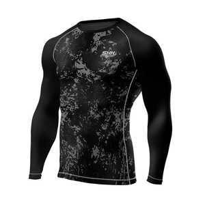 ชุดเสื้อและกางเกงรัดรูปสำหรับผู้ชายแบบ OEM สั่งทำพิเศษ พิมพ์ลายด้วยความร้อน แห้งเร็ว ผลิตจากผ้าสแปนเด็กซ์/ไนลอน สำหรับออกกำลังกาย MMA No Gi BJJ - Product Image 3