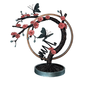 Elegante Exhibidor de Vino de Hierro Forjado con Diseño de Flor de Durazno, Decoración Artística para el Hogar, Personalizable - Product Image 3