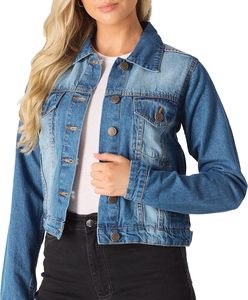 Chaqueta Vaquera Casual de Otoño para Mujer, Algodón Lavado Premium, Impermeable, Transpirable, con Botones al Frente, Estilo Urbano, Cómoda - Product Image 5