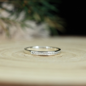 S925 Women's Thin Gold Plated <b>Silver</b> CZ <b>Ring</b> with Claw Setting Full Pave <b>Statement</b> Promise <b>Ring</b> for Daily Wear - Product Image 3