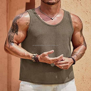 Débardeur pour homme, vêtements de sport, débardeur de fitness sans manches, streetwear pour homme, coton, OEM personnalisé - Product Image 4