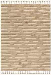 Tapis de luxe en laine neutre, motif géométrique moderne |   Tapis de sol décoratif pour salon et chambre à coucher, en peluche douce, style High Low - Product Image 2