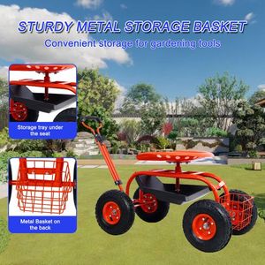 Carrello da Giardino Regolabile in Altezza, Robusto, a 4 Ruote, con Manico Estensibile, Prodotto per Esterni di Alta Qualità - Product Image 5