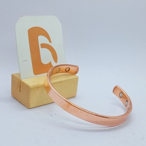 <b>Copper</b> Cuff Bracelet with Magnets Custom Engraving Unisex Classic Jewelry for Daily Wear and Gifting - Product Image 1