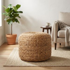 Water Hyacinth <b>Stools</b> Ottomans Handcrafted from Vietnam Woven Natural Fiber Seating for Living Room Hotel Furniture - Product Image 1