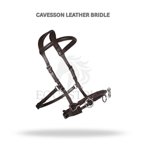 CAVESSON <b>LEATHER</b> BRIDLE FULL SIZE ENGLISH RIDING BRIDLE FOR HORSE TRAINING - Product Image 2