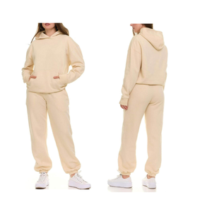 Conjunto Deportivo de 2 Piezas con Capucha para Mujer, Personalizado de Fábrica, de Forro Polar, Cortavientos, Informal, Cómodo, para Invierno - Product Image 6