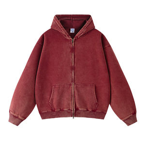 Sweat-shirt à capuche zippé noir pour homme, coupe oversize, décontracté, couleur unie, en tissu French Terry respirant, idéal pour l'automne - Product Image 5