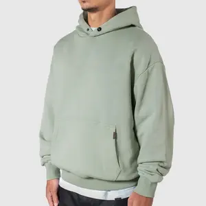 ODM Wholesale Men's Hoodies High Weight Puff Printing logo Oversized Streetwear Pullover Regular Fit Hoodie for Men - Product Image 2