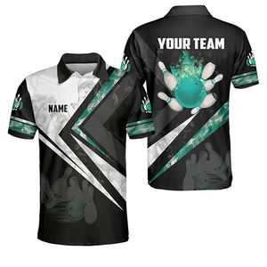 Factory Customized Sublimation Printed Men's for Shirt Blank Short Sleeve Polyester High Quality Quick Dry Golf <b>Bowling</b> - Product Image 5