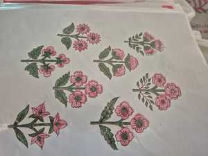 Block Printed Cross Woven Textiles Abrasion-Resistant Medium <b>Weight</b> Brocade <b>Fabric</b> Handcrafted Skilled Artisans OEM Wholesale - Product Image 4