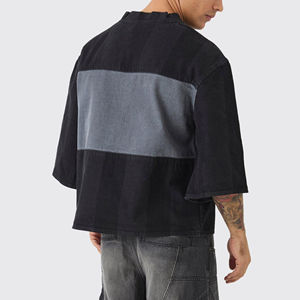 Camiseta OEM Personalizada, Corte Holgado, Algodón/Fibra de Bambú, Manga Corta, Cuello Alto, Cómoda, Transpirable y de Secado Rápido para Hombre - Product Image 5