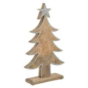 Arbre de Noël en bois naturel pour centres de table rustiques, décorations artisanales de marché, cadeaux en bois et ambiance festive - Product Image 1
