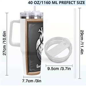 40Oz <b>Large</b> Stainless Steel Tumbler With Straw For Workshop Use - Product Image 4