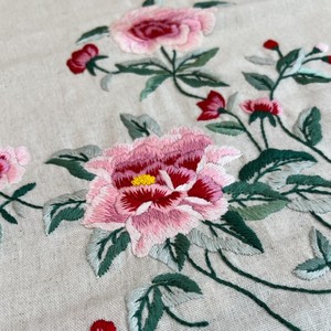 Fundas de Cojín Cuadradas Bordadas a Mano con Hermosas Rosas, para Uso Doméstico, de Lino Natural, Lavables, con Cierre de Cremallera, Venta al Por Mayor Personalizada - Product Image 2