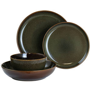 Juego de Cubiertos Ecológico Estilo Artesanal Negro de 4/16 Piezas para Uso en Campamentos y Fiestas al Aire Libre con Plato, Tazón y Taza - Product Image 3