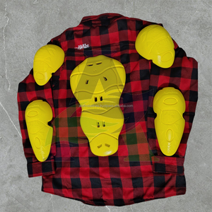 Camisa de franela para motocicleta con forro de Kevlar resistente a la abrasión para hombre, chaqueta de seguridad para motociclismo con almohadillas amarillas de nivel 2. - Product Image 2