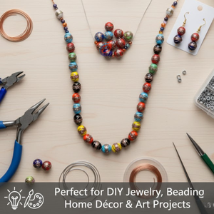 EXCEL EXPORTS Cuentas Sueltas de Vidrio Lampwork Multicolor de 8 Pulgadas (13x17mm) |   Cuentas Decorativas Hechas a Mano para Manualidades - Product Image 3