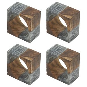 Juego de 4 Anillos para Servilletas de Madera de Mango, Porta Servilletas de Madera Natural, Decoración de Mesa para Cena, Boda, Fiesta, Comedor Rústico, Hogar - Product Image 3