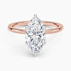 Anillo de compromiso de moissanita de 2 quilates con corte marquesa, banda retorcida, anillo nupcial solitario - Product Image 3
