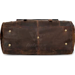 Storage Capacity Leather Duffle Bag Handmade Travel <b>Holdall</b> Durable Leather Construction For Daily And Travel Use - Product Image 4