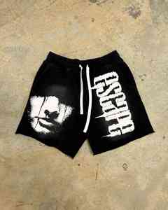 Pantalones Cortos Deportivos Personalizados para Hombre, Estilo Urbano, con Estampado Puff, 100% Algodón, Ligeros, con Efecto Desgastado, de Secado Rápido y Transpirables - Product Image 2