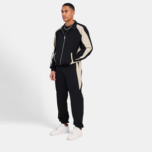 Unisex Solid Tracksuit Full Zipper Sporty Jogger Set Regular Fit Breathable Waterproof Printed Polyester Autumn Wear - Product Image 1