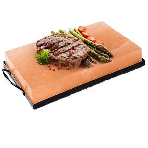 Plato de sal rosa del Himalaya Natural 100%, azulejos de ladrillo de sal para barbacoa tallados ecológicos para cocinar - Product Image 1